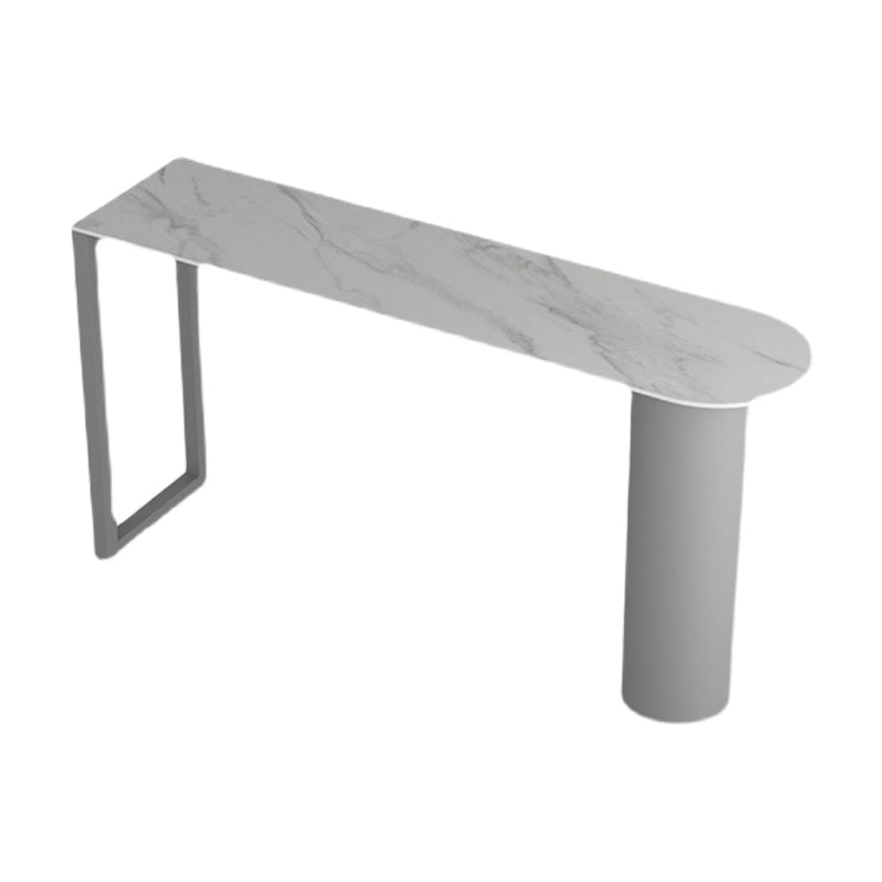 Kitchen Stone Top Counter Table Metal Base 42-inch Height Modern Bar Table