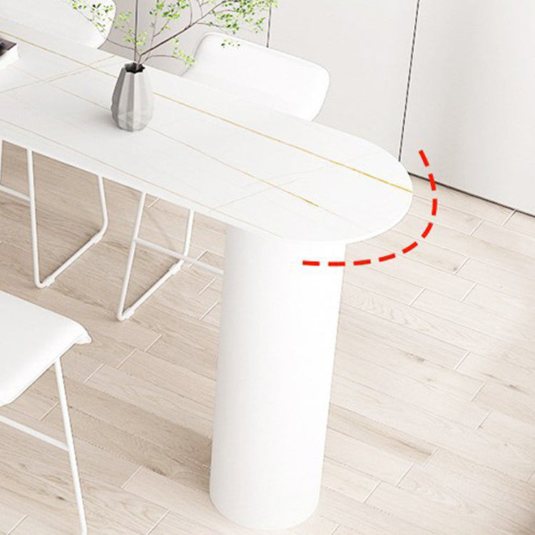 Kitchen Stone Top Counter Table Metal Base 42-inch Height Modern Bar Table