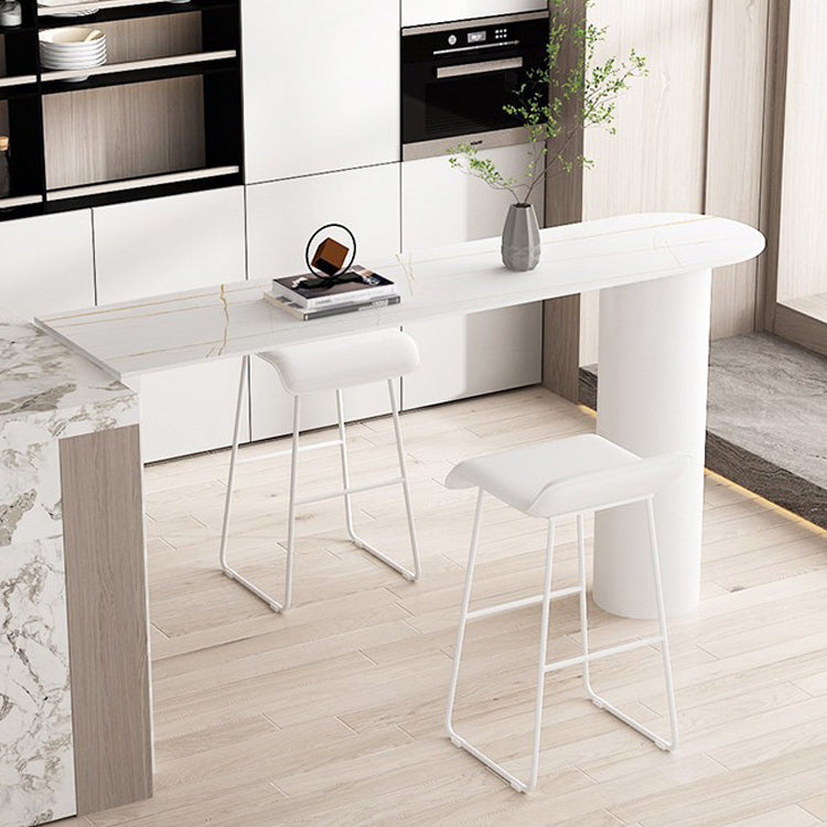 Kitchen Stone Top Counter Table Metal Base 42-inch Height Modern Bar Table