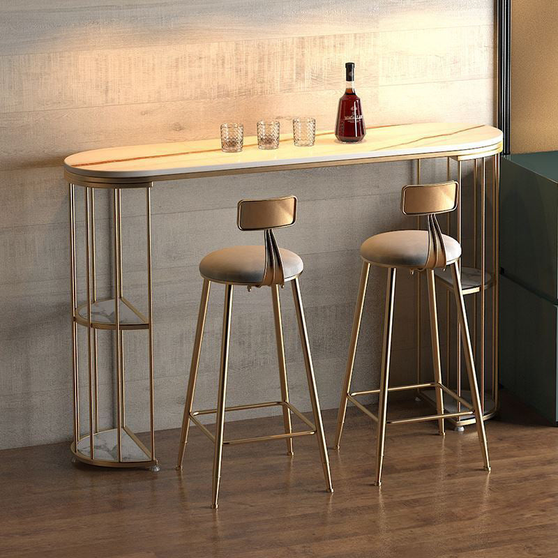 Nordic Style Bar Table 42-inch Height Metal Base Bistro Table for Living Room