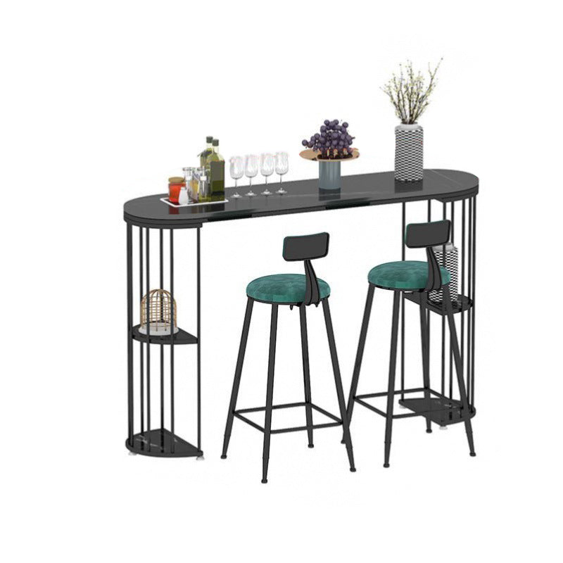 Nordic Style Bar Table 42-inch Height Metal Base Bistro Table for Living Room