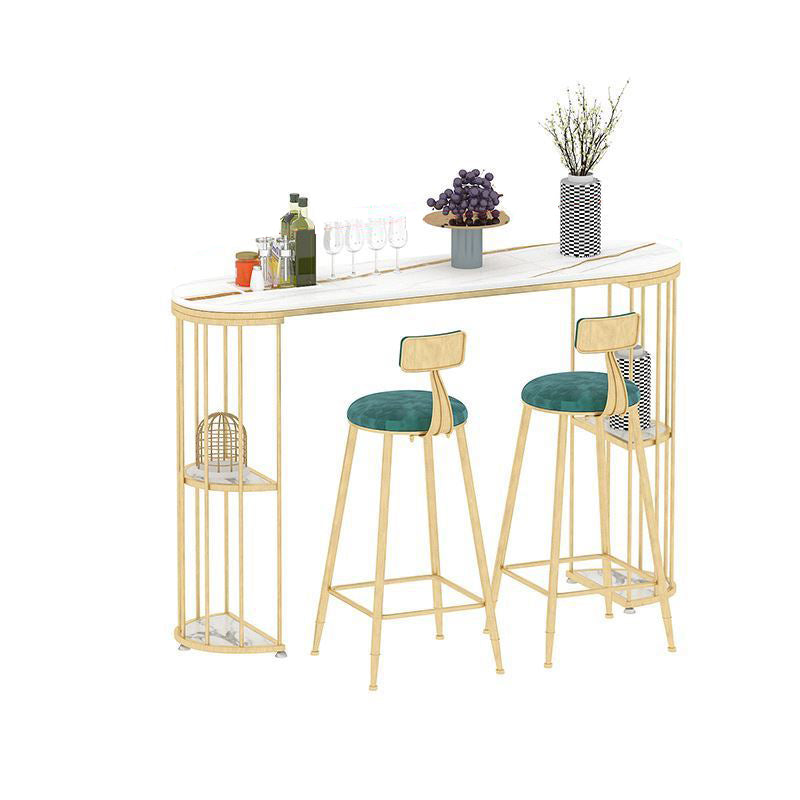 Nordic Style Bar Table 42-inch Height Metal Base Bistro Table for Living Room