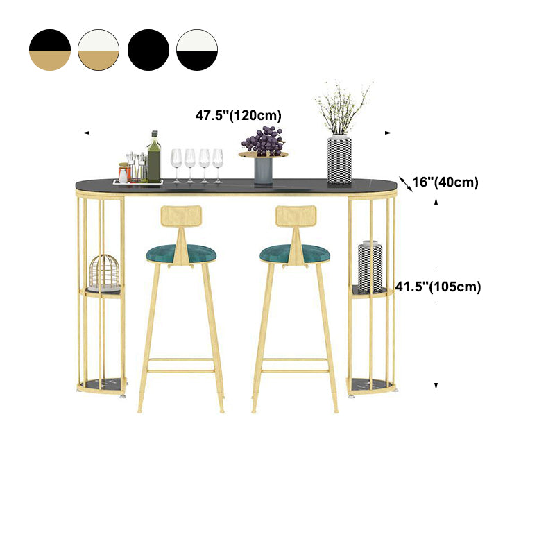 Nordic Style Bar Table 42-inch Height Metal Base Bistro Table for Living Room