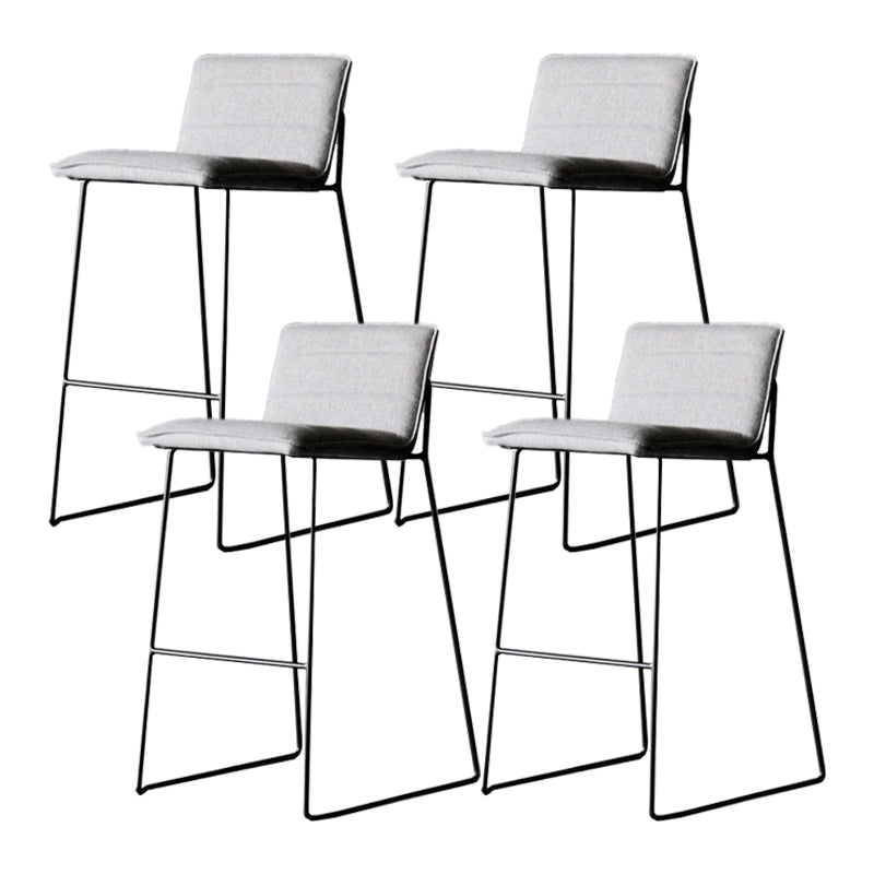 Modern Low Back Restaurant Stool Matte Finish Leather Barstool