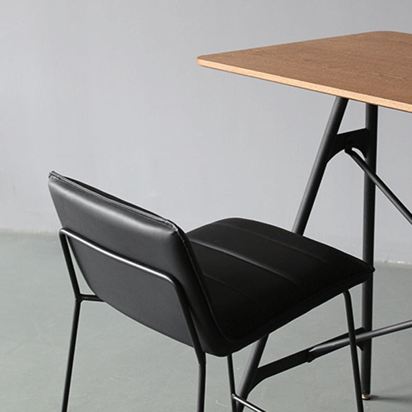 Modern Low Back Restaurant Stool Matte Finish Leather Barstool
