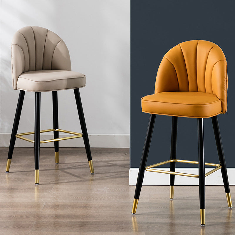 Scandinavian Footrest Living Room Stool Matte Finish Upholstered Barstool