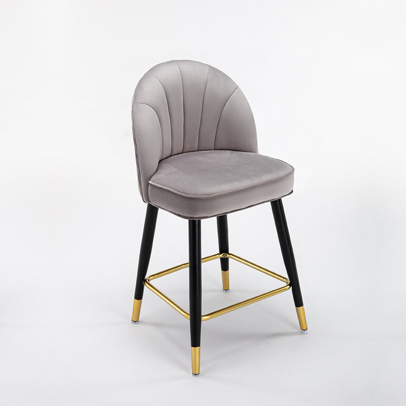 Scandinavian Footrest Living Room Stool Matte Finish Upholstered Barstool