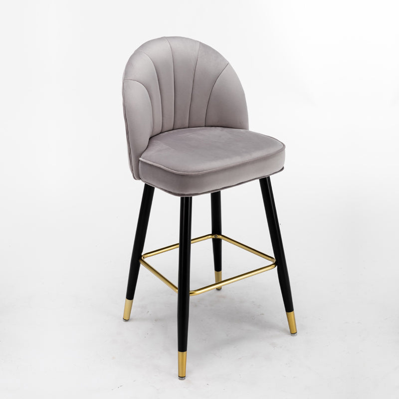 Scandinavian Footrest Living Room Stool Matte Finish Upholstered Barstool