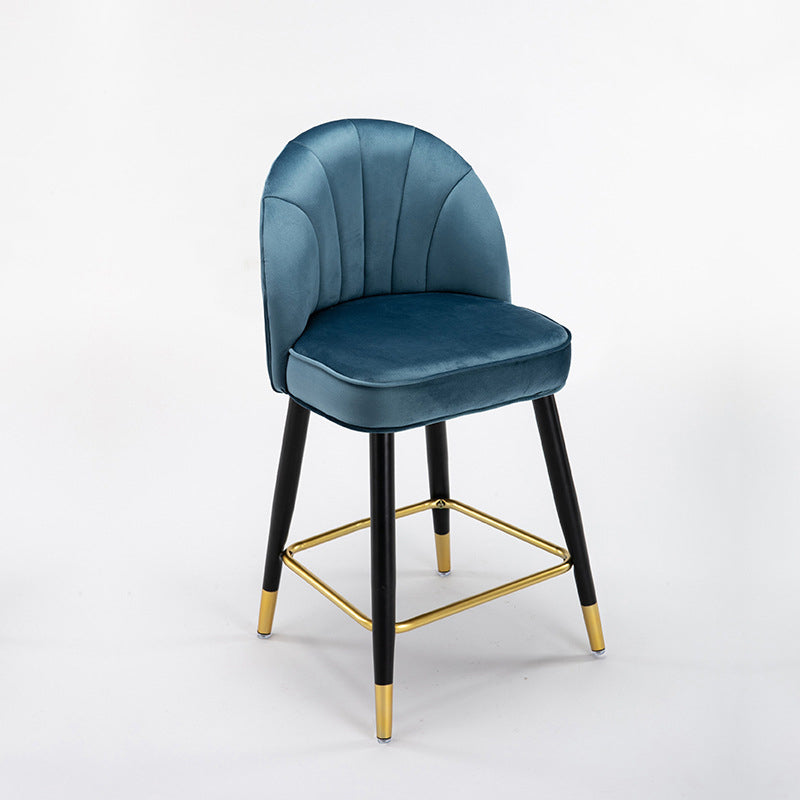 Scandinavian Footrest Living Room Stool Matte Finish Upholstered Barstool