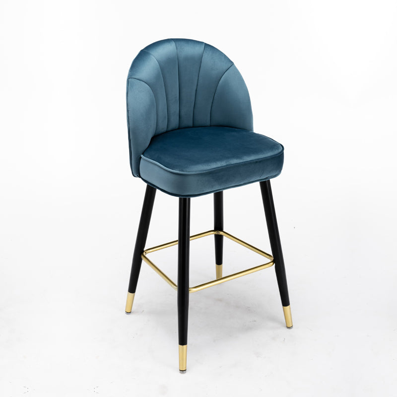 Scandinavian Footrest Living Room Stool Matte Finish Upholstered Barstool