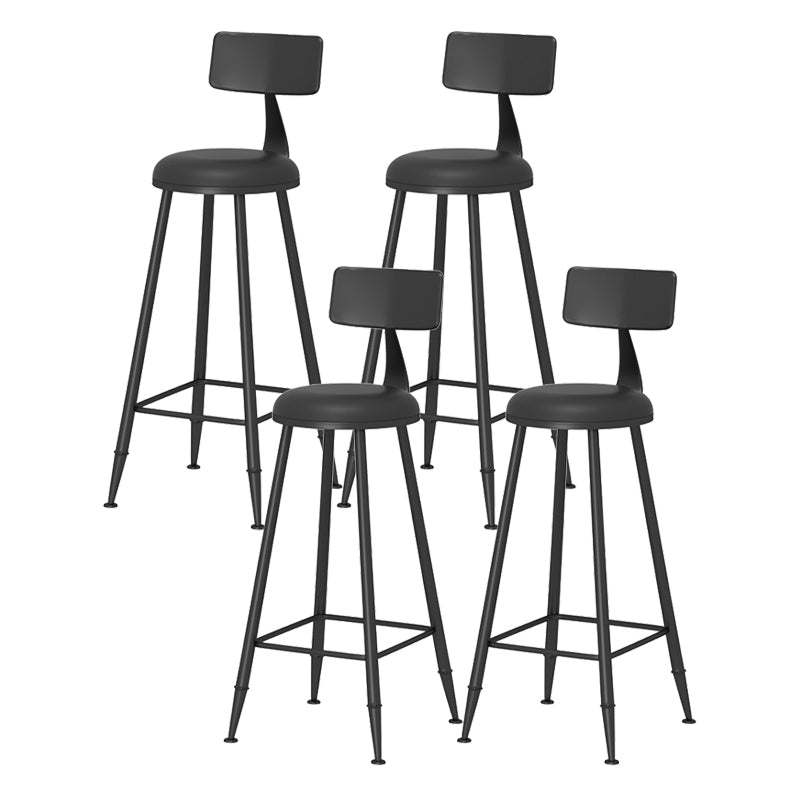 Scandinavian Matte Finish Iron Bar Stool Coffee Shop Footrest Stool