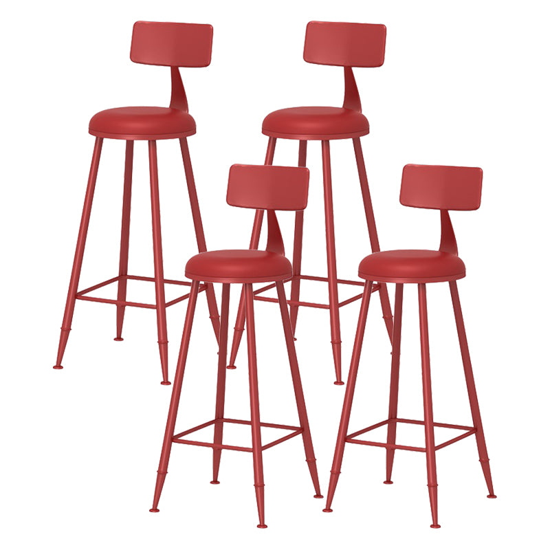 Scandinavian Matte Finish Iron Bar Stool Coffee Shop Footrest Stool