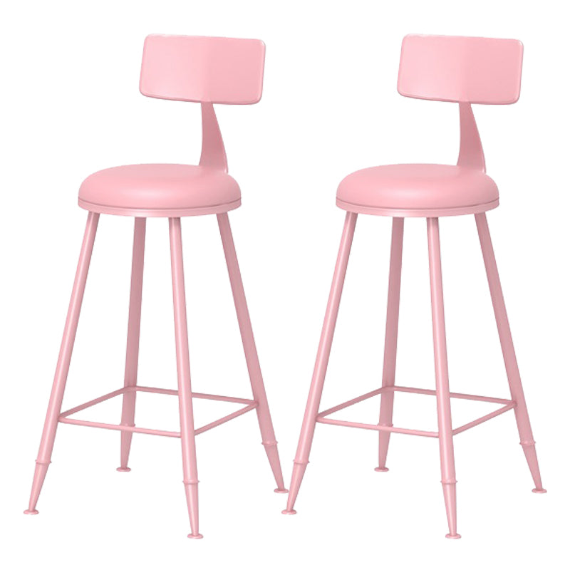 Scandinavian Matte Finish Iron Bar Stool Coffee Shop Footrest Stool