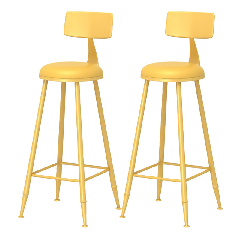 Scandinavian Matte Finish Iron Bar Stool Coffee Shop Footrest Stool