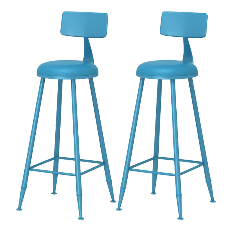 Scandinavian Matte Finish Iron Bar Stool Coffee Shop Footrest Stool