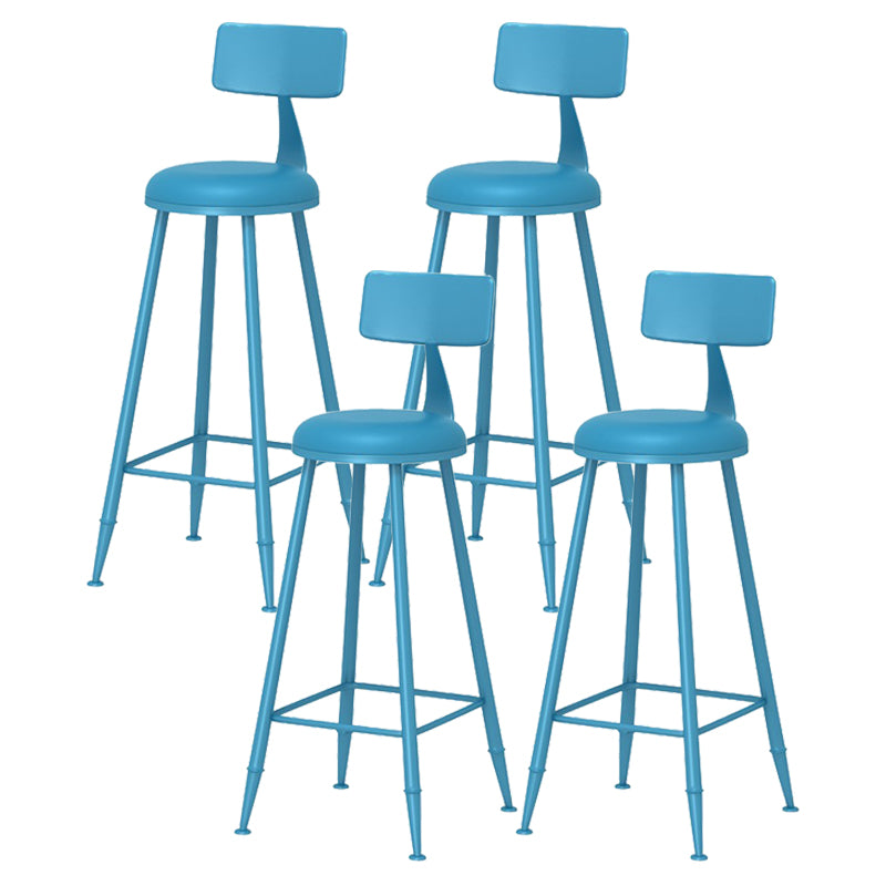 Scandinavian Matte Finish Iron Bar Stool Coffee Shop Footrest Stool