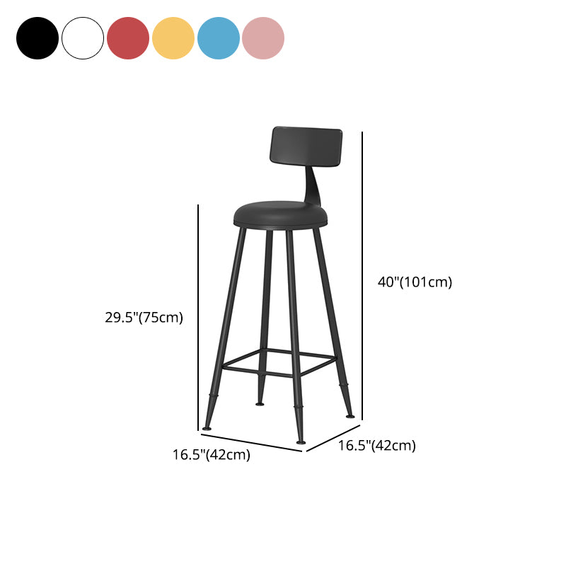 Scandinavian Matte Finish Iron Bar Stool Coffee Shop Footrest Stool