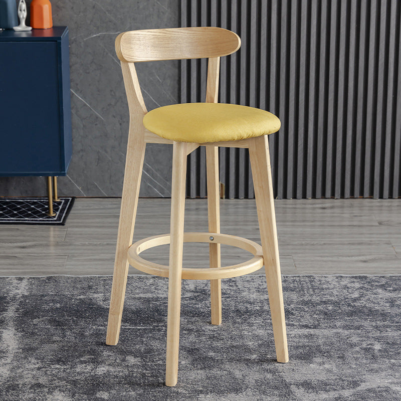 Scandinavian Matte Finish Upholstered Bar Stools Living Room Footrest Stool