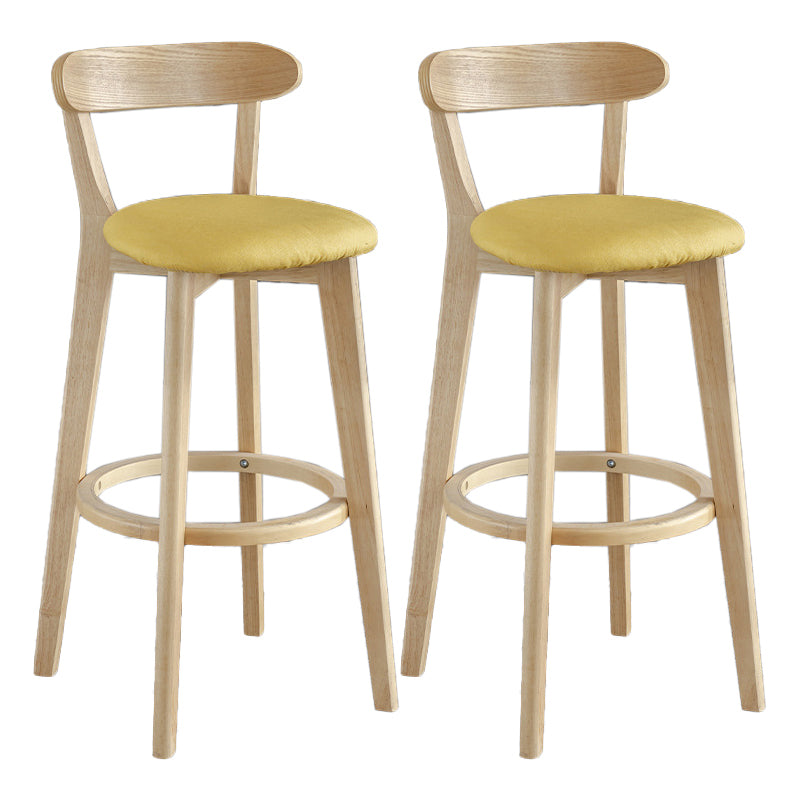 Scandinavian Matte Finish Upholstered Bar Stools Living Room Footrest Stool