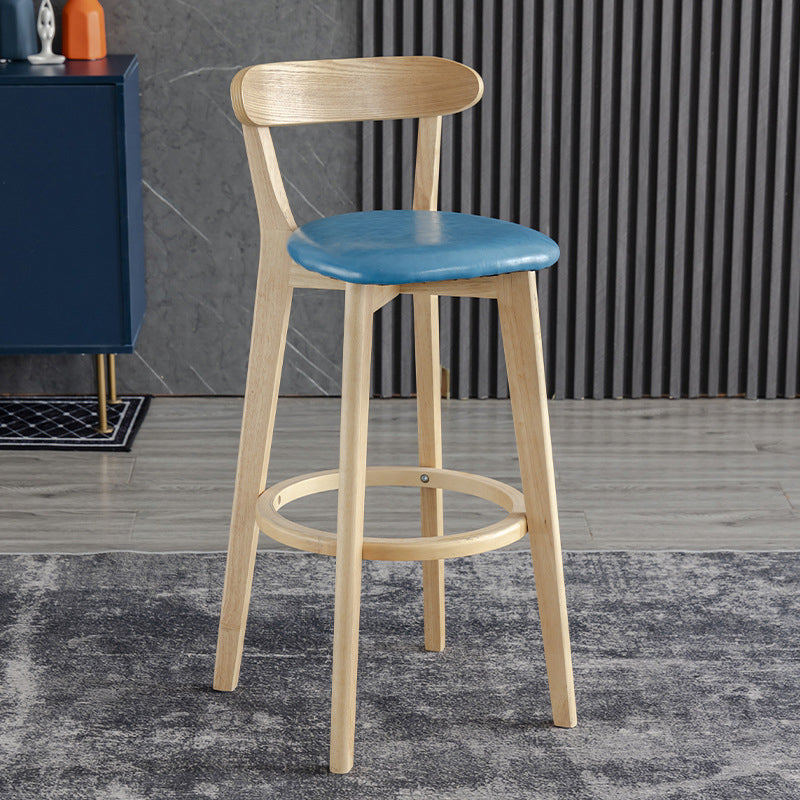 Scandinavian Matte Finish Upholstered Bar Stools Living Room Footrest Stool