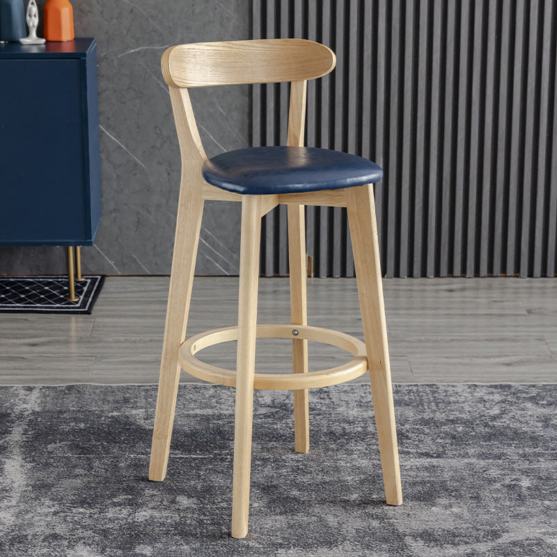 Scandinavian Matte Finish Upholstered Bar Stools Living Room Footrest Stool