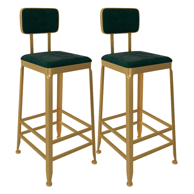 Glam Low Back Living Room Stool Matte Finish Velvet Counter Stool