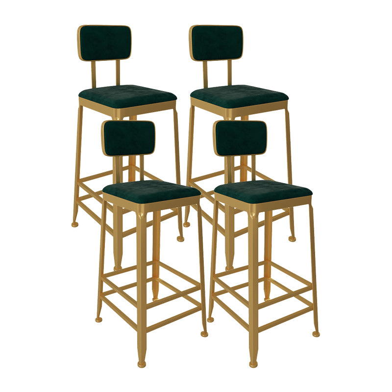 Glam Low Back Living Room Stool Matte Finish Velvet Counter Stool
