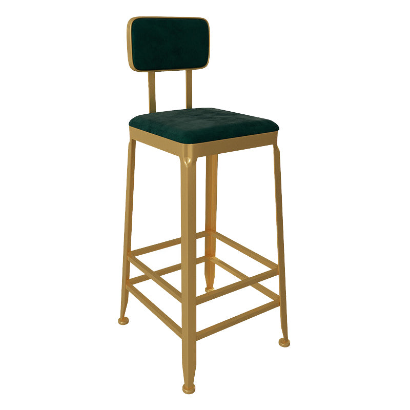 Glam Low Back Living Room Stool Matte Finish Velvet Counter Stool
