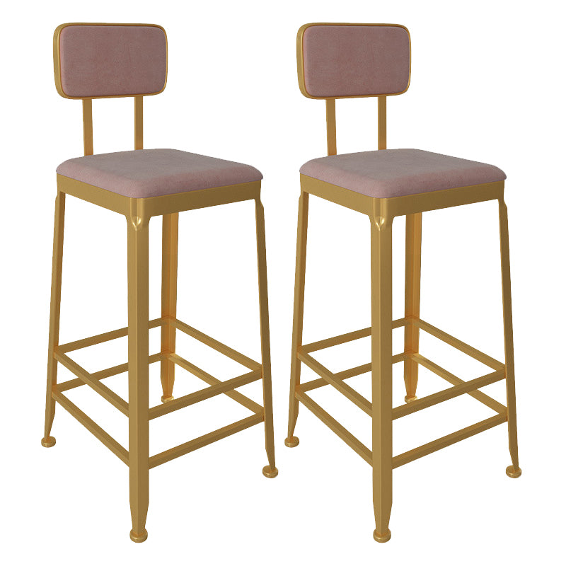 Glam Low Back Living Room Stool Matte Finish Velvet Counter Stool