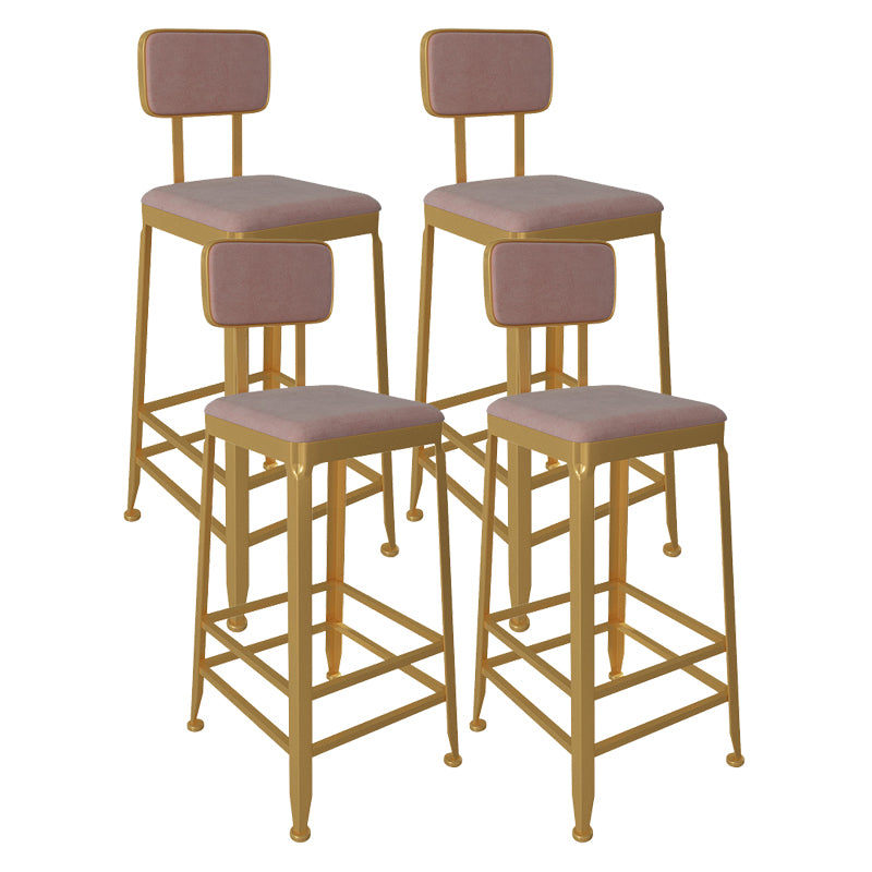 Glam Low Back Living Room Stool Matte Finish Velvet Counter Stool
