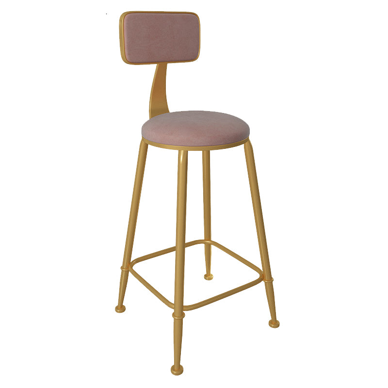 Glam Low Back Living Room Stool Matte Finish Velvet Counter Stool