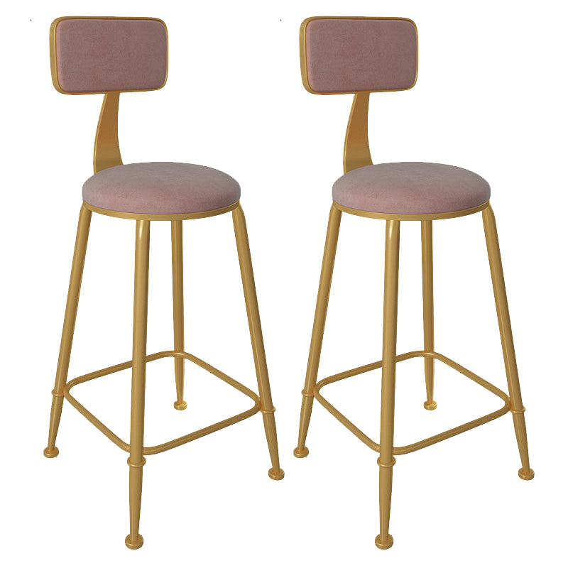 Glam Low Back Living Room Stool Matte Finish Velvet Counter Stool