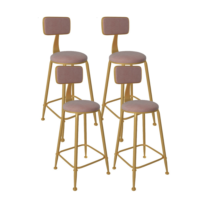 Glam Low Back Living Room Stool Matte Finish Velvet Counter Stool