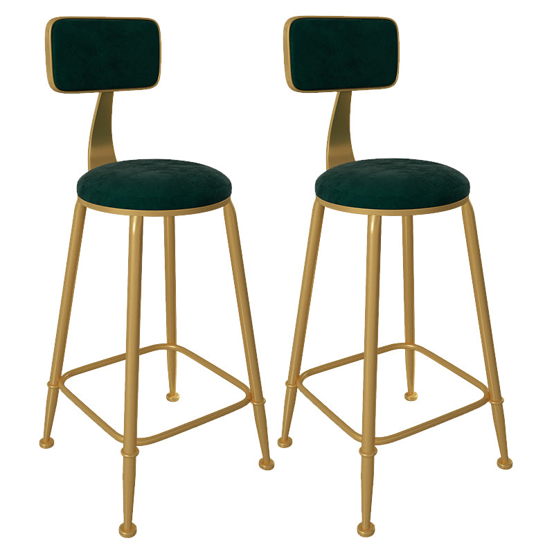 Glam Low Back Living Room Stool Matte Finish Velvet Counter Stool