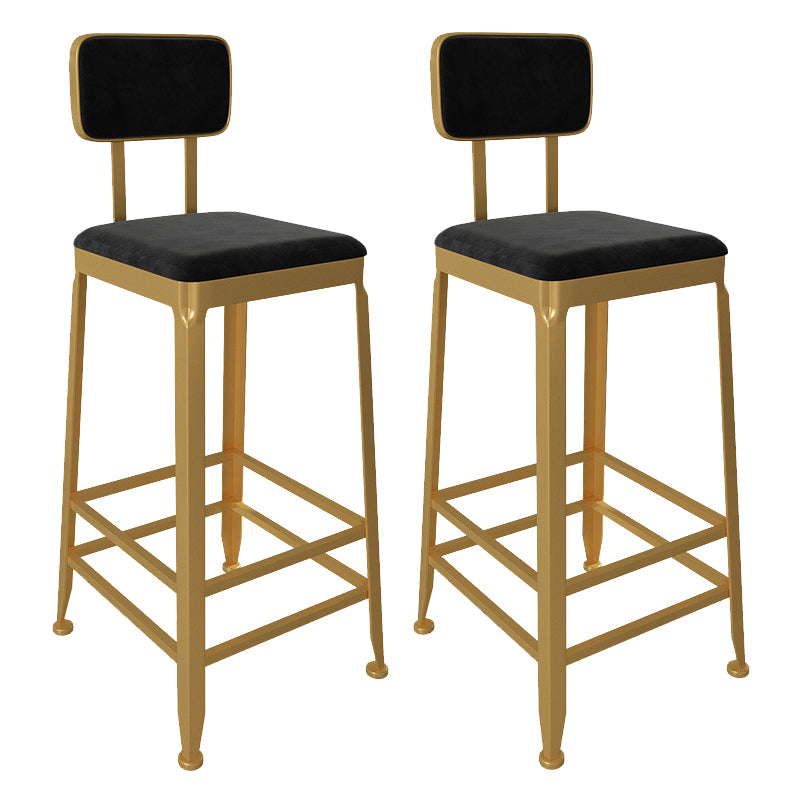 Glam Low Back Living Room Stool Matte Finish Velvet Counter Stool