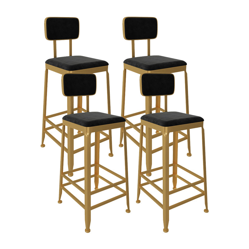 Glam Low Back Living Room Stool Matte Finish Velvet Counter Stool