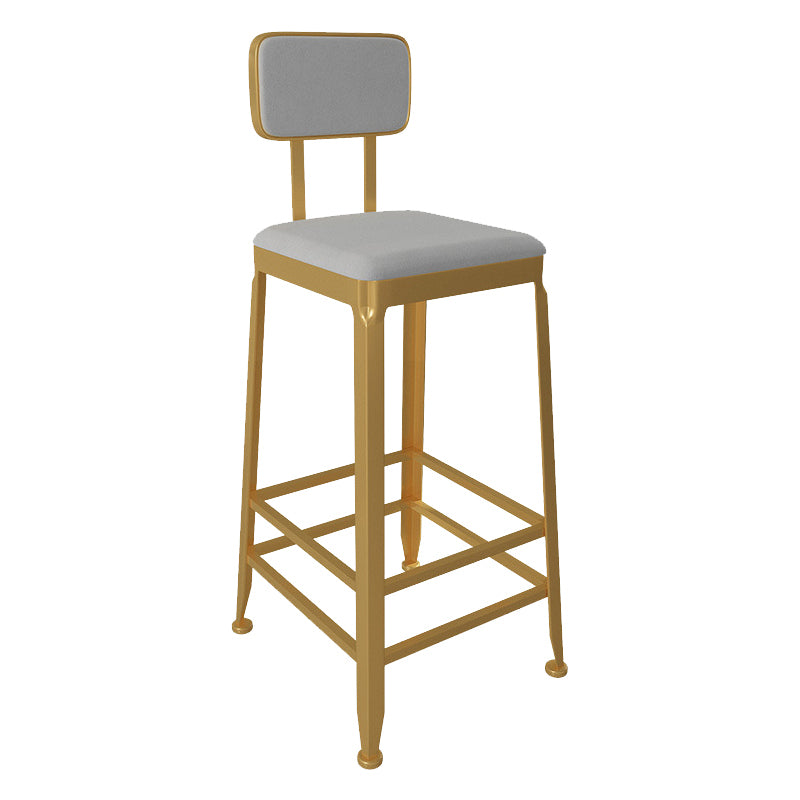 Glam Low Back Living Room Stool Matte Finish Velvet Counter Stool