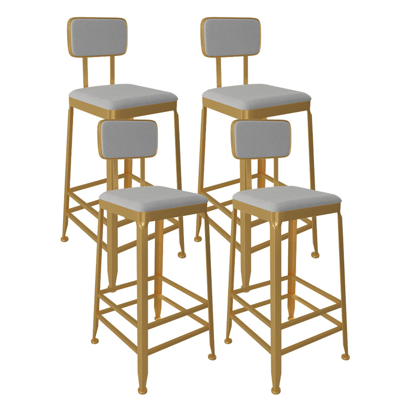 Glam Low Back Living Room Stool Matte Finish Velvet Counter Stool