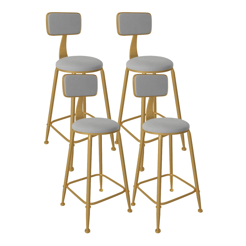 Glam Low Back Living Room Stool Matte Finish Velvet Counter Stool