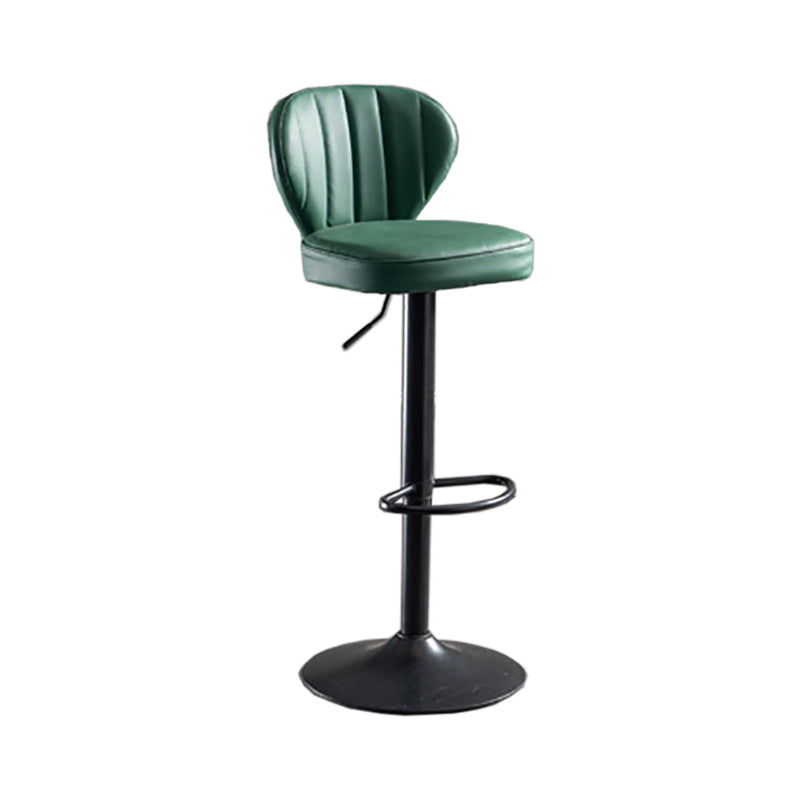 Modern Adjustable Height Swivel Barstool Restaurant Leather Stool