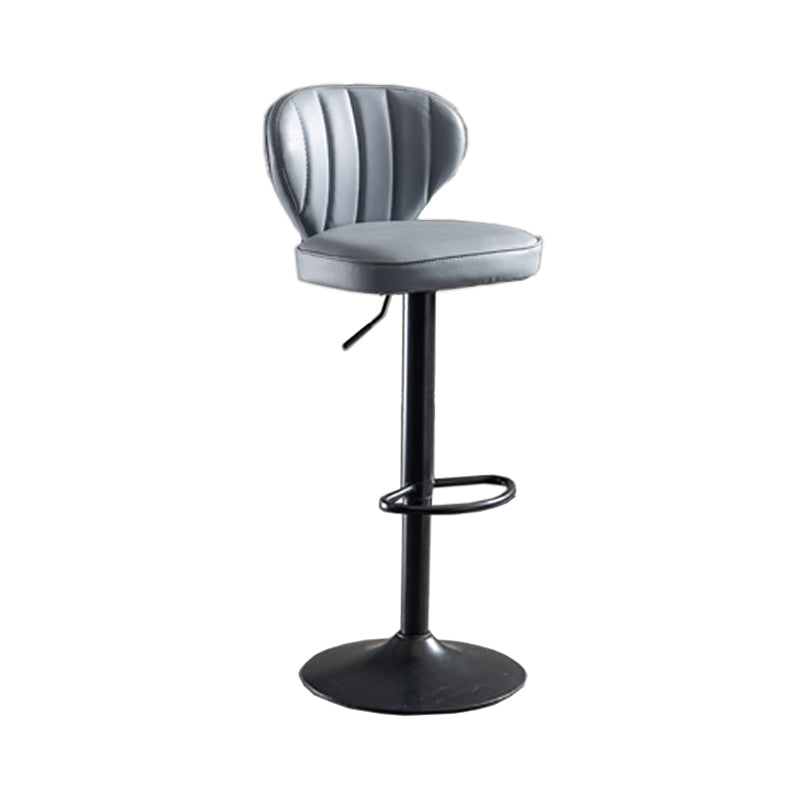 Modern Adjustable Height Swivel Barstool Restaurant Leather Stool