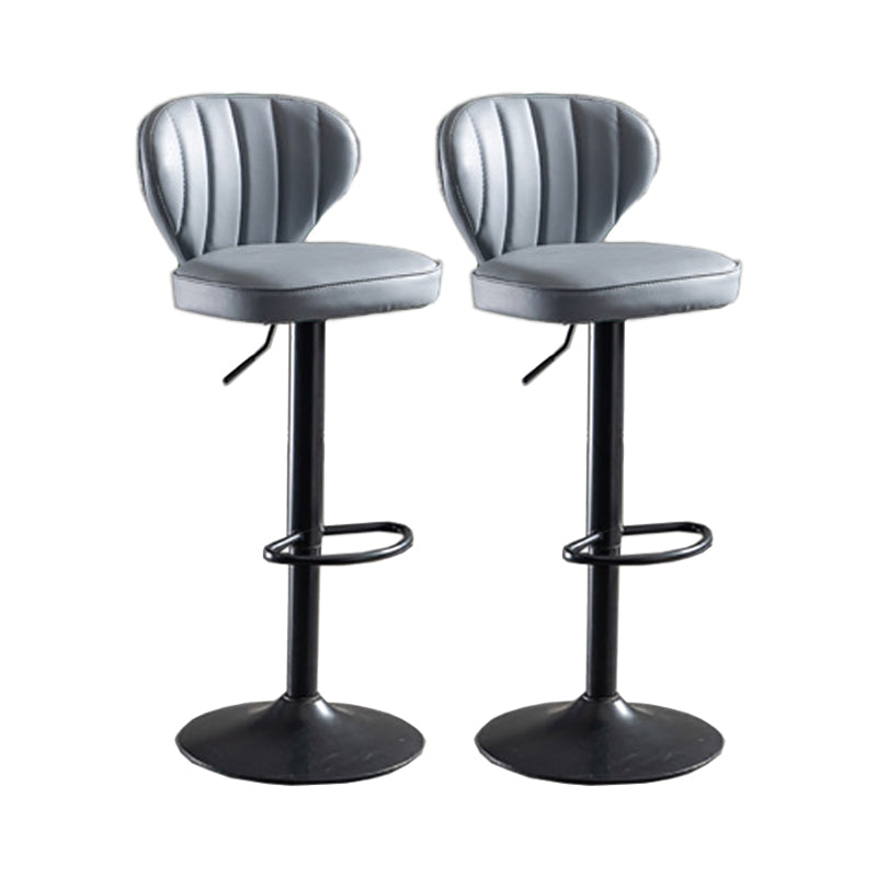 Modern Adjustable Height Swivel Barstool Restaurant Leather Stool