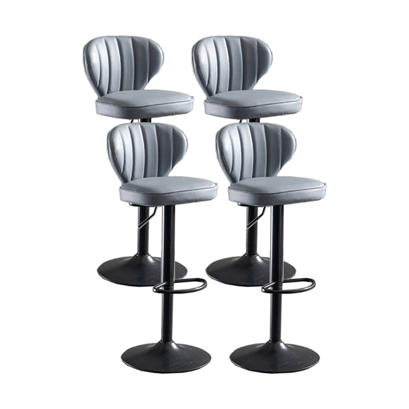 Modern Adjustable Height Swivel Barstool Restaurant Leather Stool