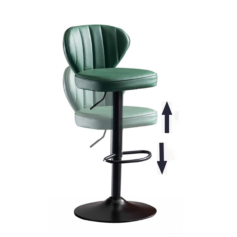Modern Adjustable Height Swivel Barstool Restaurant Leather Stool