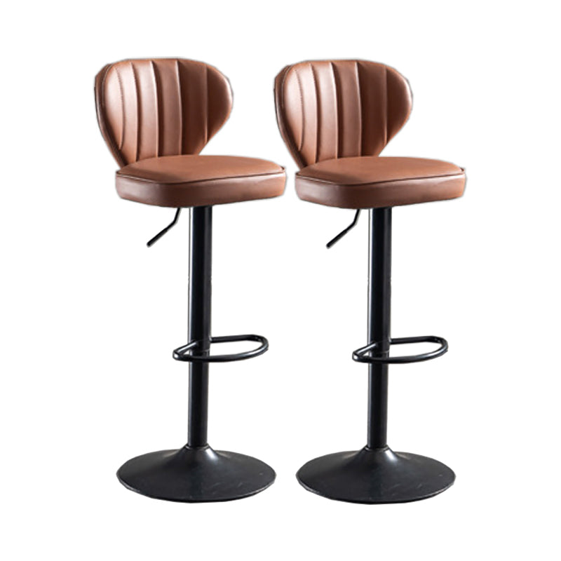 Modern Adjustable Height Swivel Barstool Restaurant Leather Stool