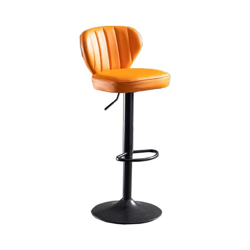 Modern Adjustable Height Swivel Barstool Restaurant Leather Stool
