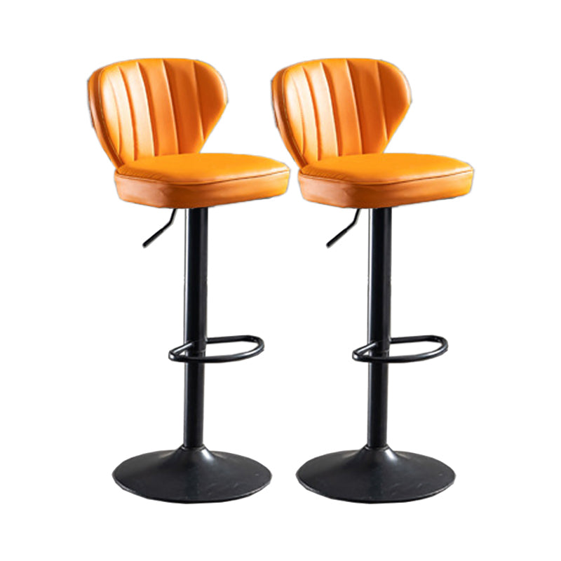 Modern Adjustable Height Swivel Barstool Restaurant Leather Stool