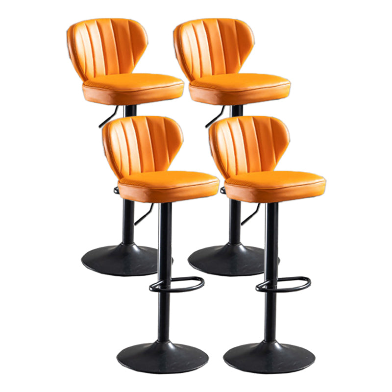 Modern Adjustable Height Swivel Barstool Restaurant Leather Stool