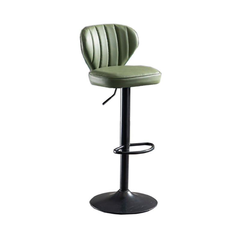Modern Adjustable Height Swivel Barstool Restaurant Leather Stool