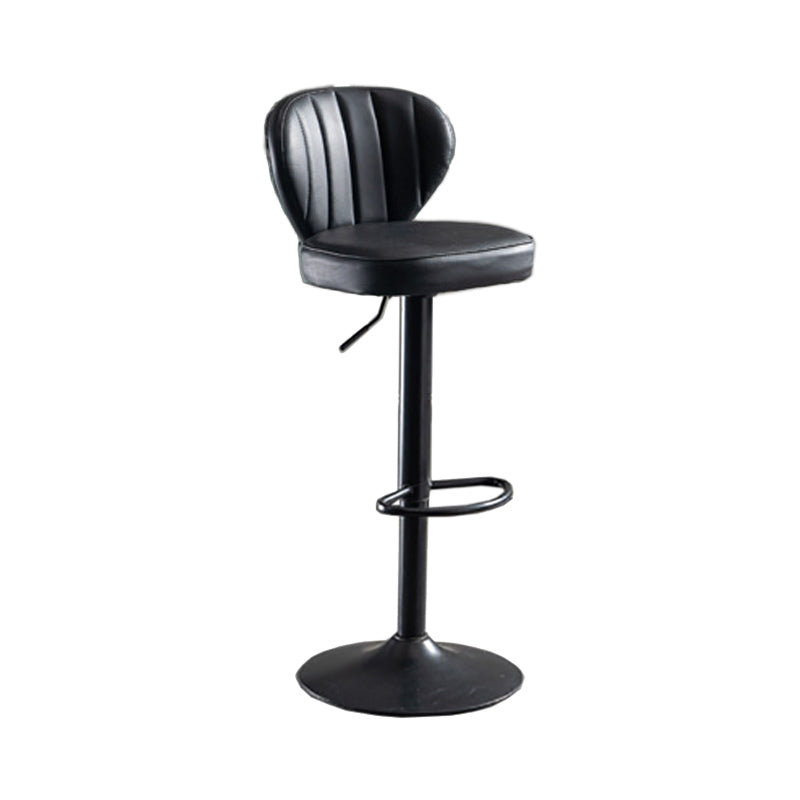 Modern Adjustable Height Swivel Barstool Restaurant Leather Stool
